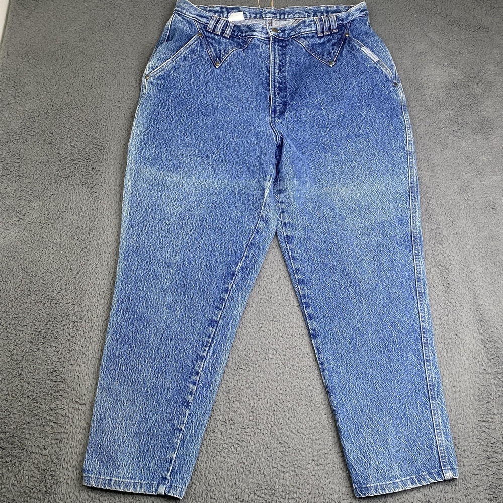 Vintage Rockies Mom Jeans Womens Bareback 22W Blue High Rise 36x29 Made USA 90s